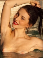 Italian muse, Vincenza Boscone, gets nude in the pool for Zishy!